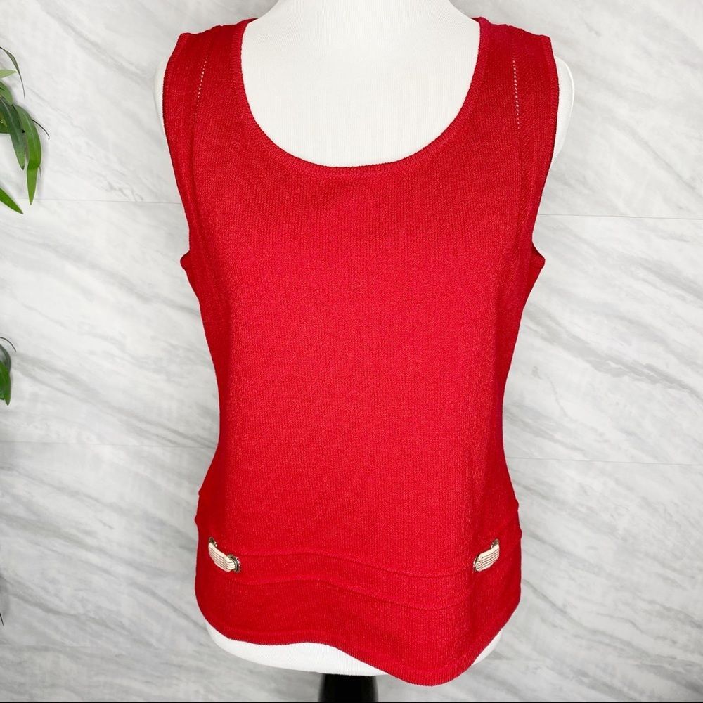 St. John Sport Red Tank Top Size Small